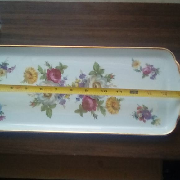 VINTAGE Limoges Porcelain Serving Tray Heavy Gold - Picture 3 of 5